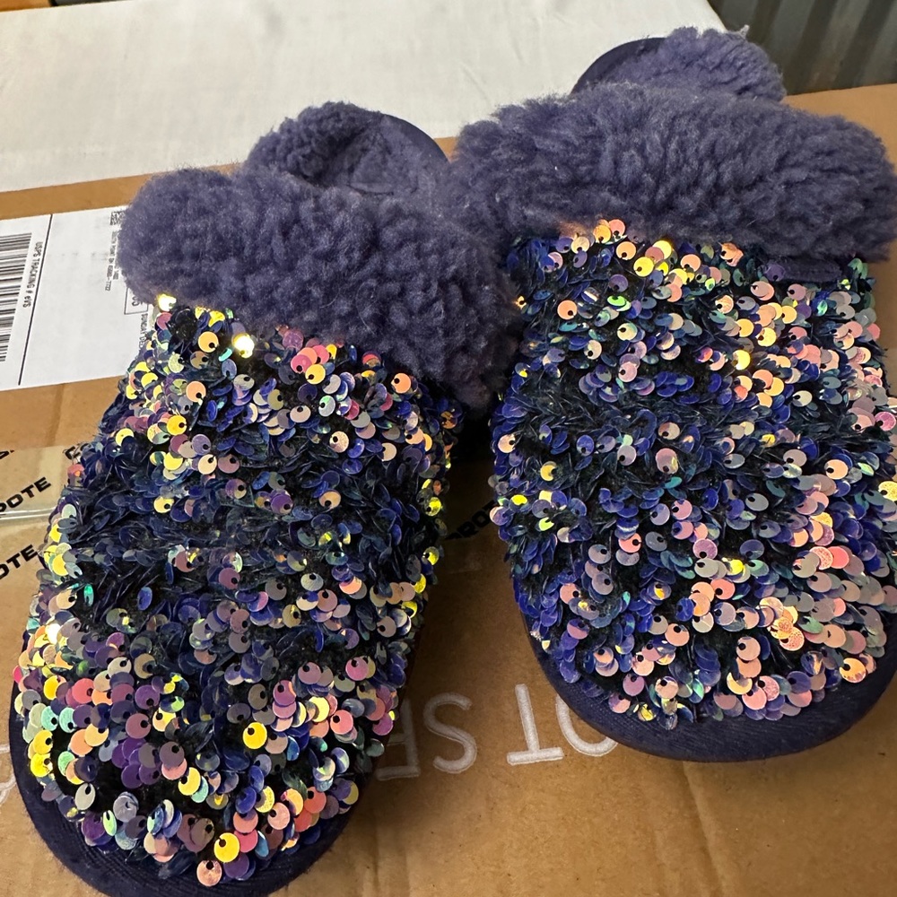 UGG sequin house slippers size 10- purple